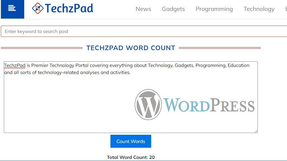 Create Total Word Count Tools in WordPress